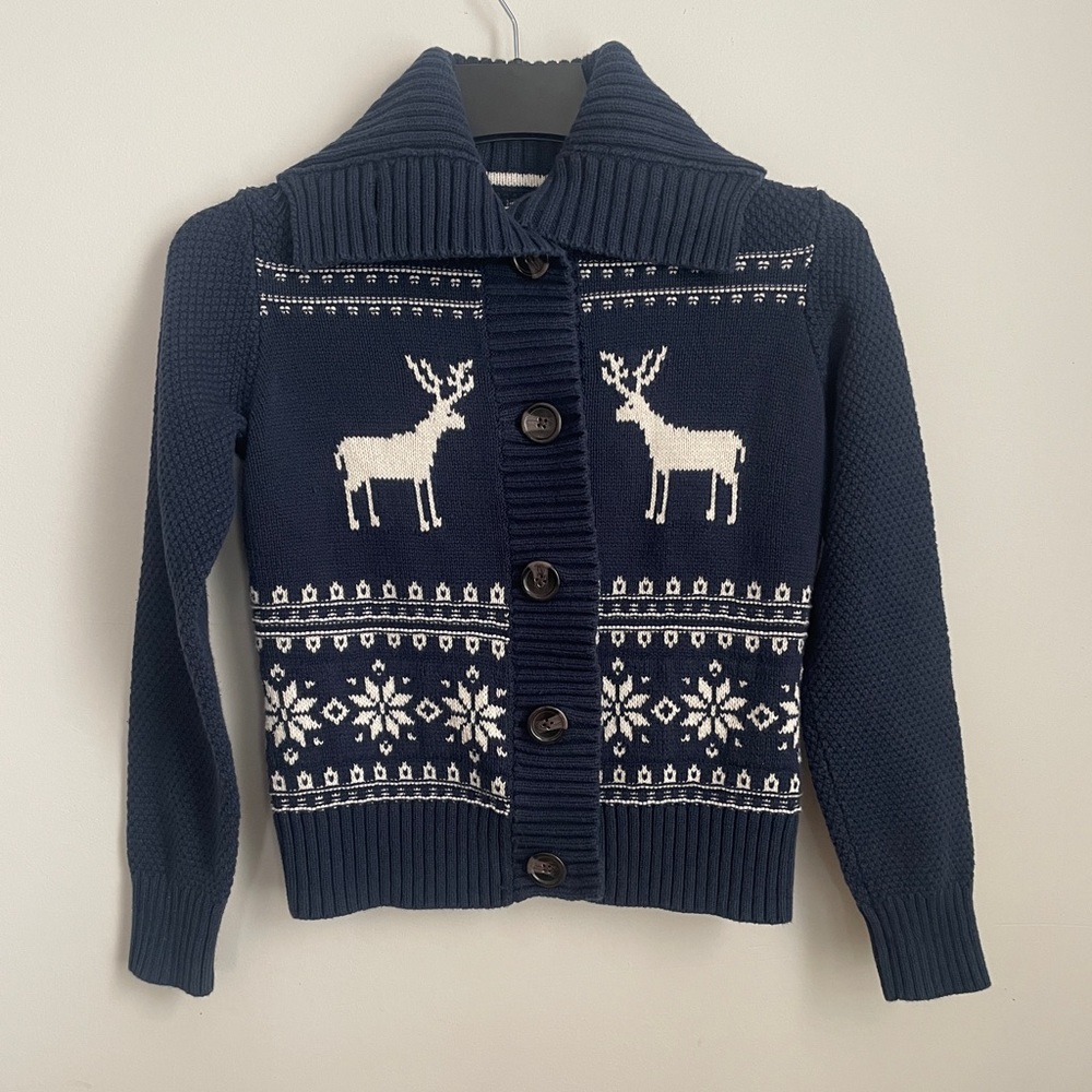 Knitted by Bass button front argyle cardigan sweater